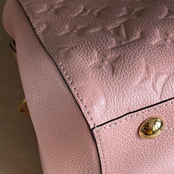 ❌SOLD❌ Louis Vuitton Montaigne BB Empreinte Leather Rose Poudre Crossbody Bag - Picture 9 of 17
